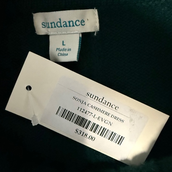 Sundance SONJA CASHMERE DRESS Evergreen Size L - Picture 9 of 9